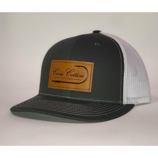 Cooter’s Keep It Between The Ditches Leather Patch Trucker Hat Khaki/Coffee