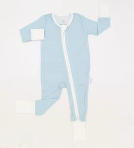 Double Zipper Romper - Baby Blue Flipping Hooks