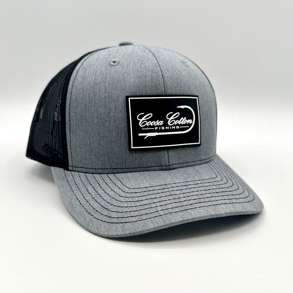 Trucker Hat Heather Grey/ Black - Rubber Patch