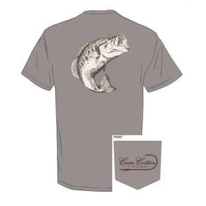 Short Sleeve Pocket Tee | Stippled Bass  | Dove