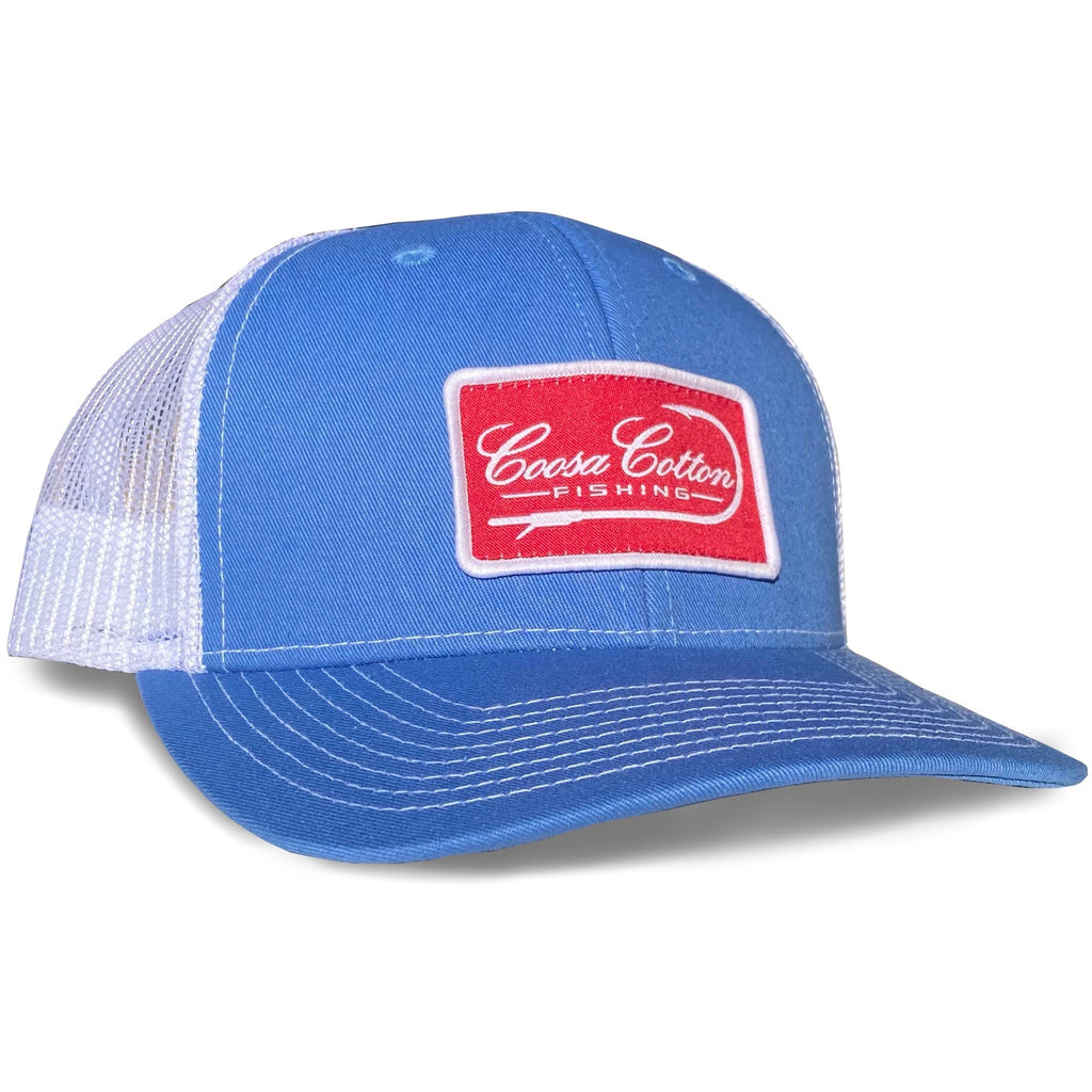 Columbia Blue / White Trucker Hat - Woven Patch
