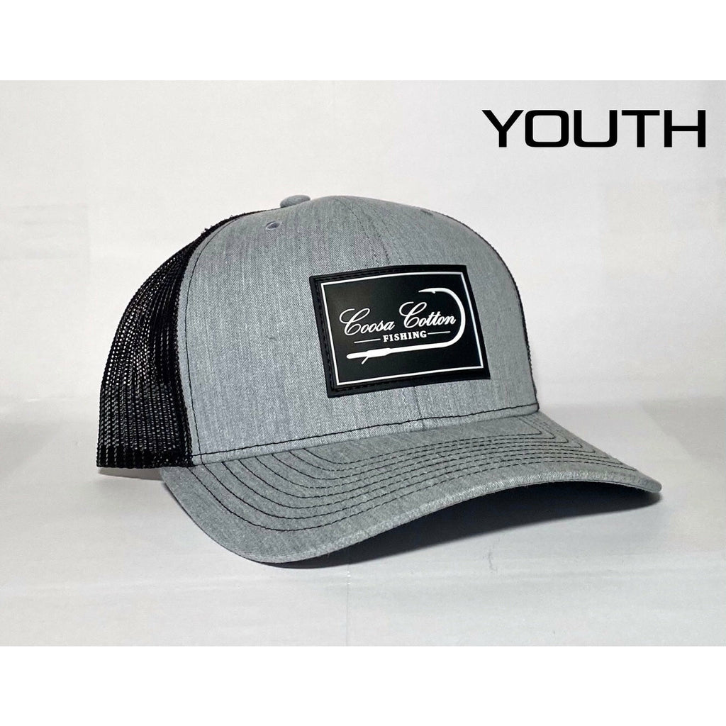 YOUTH Trucker Hat-H. Grey Black - Rubber Patch