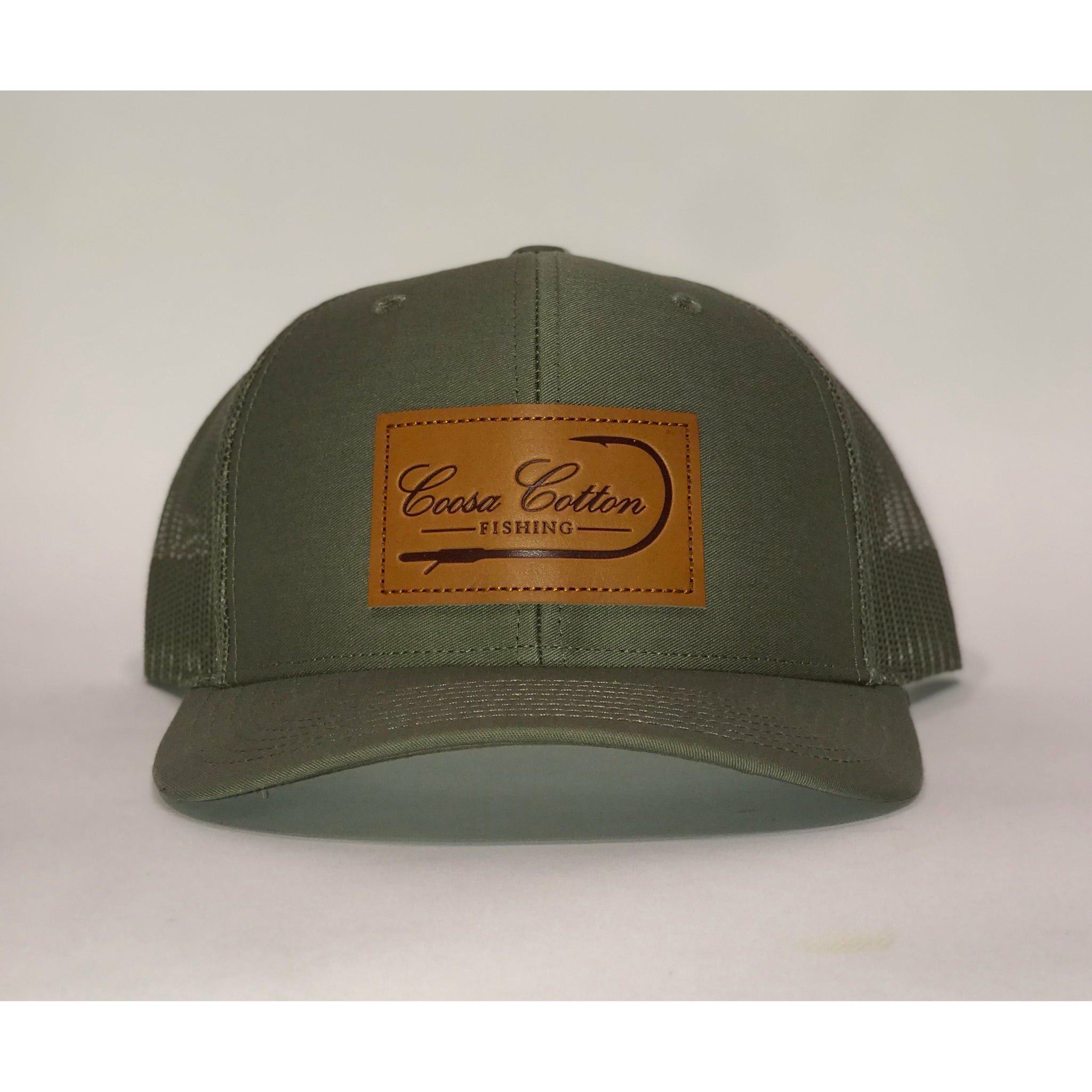 Leather Patch Trucker Hat- Loden Green